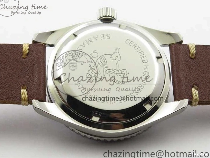 0214 Practical Vintage Seamaster 300 No Date T SS B12 Black Dial On Brown Leather Strap A2836 (Free Nylon Strap) 7910